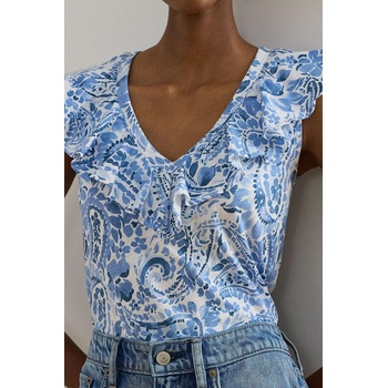 Ralph Lauren блуза с волани дамска от памук (200P13316)