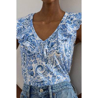 Ralph Lauren блуза с волани дамска от памук (200P13316)