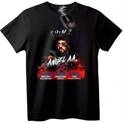 NOONEBRAND Тениска Anuel AA RITM 2 Турне - XS, Black