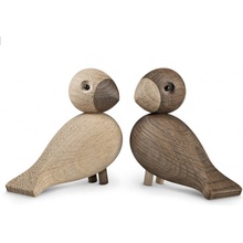 Kay Bojesen Denmark ptáčci Lovebirds Oak Wood set 2 ks hnědá barva přírodní barva