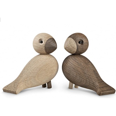 Kay Bojesen Denmark ptáčci Lovebirds Oak Wood set 2 ks hnědá barva přírodní barva