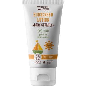 Wooden Spoon Био слънцезащитен лосион Wooden Spoon - Baby & Family, SPF 30, 150 ml