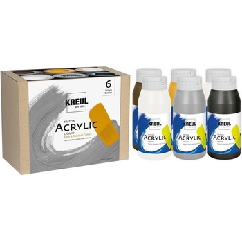 Kreul Triton Комплект акрилни бои Base & Neutral Colors 6 x 750 ml (17798)
