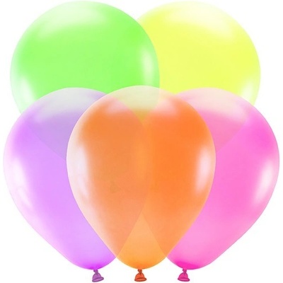 Party Deco Неонови Латексови Балони, Многоцветни, 25см - (1 пакет / 6 бр. )