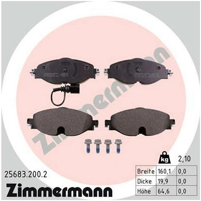 Sada brzdových destiček, kotoučová brzda ZIMMERMANN 25683.200.2