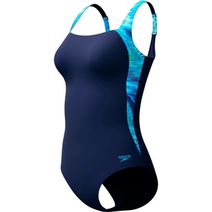 Speedo Дамски бански костюм Speedo Women's Shaping LunaLustre Printed 1 Piece Swimsuit - Peacoat / Skydive - размер 38 (EU) (150-4567-0412)