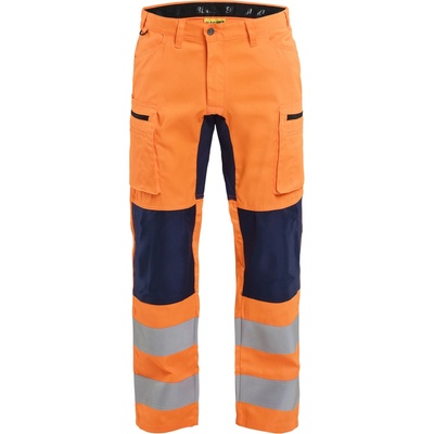 Blåkläder AB 1585 výstražné nohavice oranžová/námornická modrá