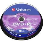 Verbatim Медия, Verbatim DVD-R AZO 4.7GB 16X MATT SILVER SURFACE (10 PACK) (43523) - megamag