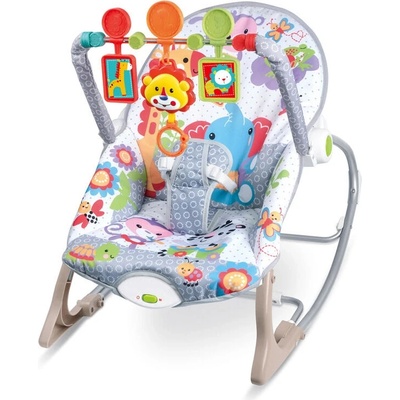 Pepita Вибриращо-музикален стол за отдих с играчки - сив (68157)