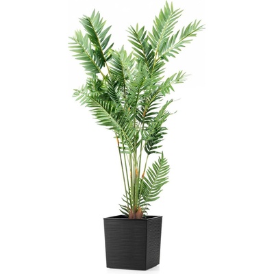 HowHomely PLASTOVÝ KVETINÁČ FLORE RIFLO 30X30 CM ČIERNA
