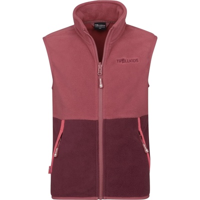 TROLLKIDS Детски поларен елек Trollkids Kid's Kjerag Vest Fleece vest - Frozen Berry / Deep Ruby - размер 140 (EU) (703-4667-1117)