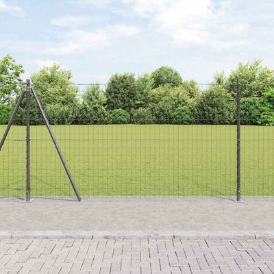OMAXI Evropský plot s betonovou základnou 25 x 1,2 m Šedá Síťovina 242945