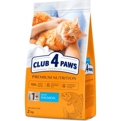 CLUB 4 PAWS Premium pre dospelé mačky s lososom 2 kg