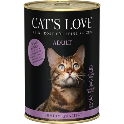 CAT’S LOVE 12х400г Adult Cat´s Love, консервирана храна за котки - риба и пиле