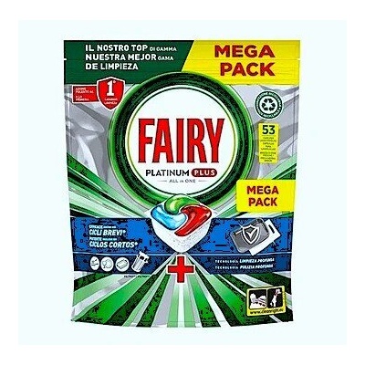 Fairy Таблетки за съдомиялна Fairy Platinum Plus Deep Clean Fresh Herbal Breeze, 53 таблетки (ш82982492)