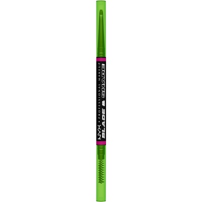 NYX Professional Makeup Blade & Shade Dual Edge Brow Pencil dlouhotrvající tužka na obočí s kartáčkem 12 Black 0,06 g