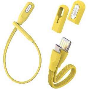 Baseus Кабел Baseus Bracelet USB-C Cable (CATFH-0Y), от USB A(м) към USB-C(м), 0.22m, жълт (CATFH-0Y / 46233)