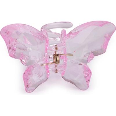 Skřipec do vlasů motýl Varianta: 2 růžová sv., Balení: 1 ks – Zboží Dáma