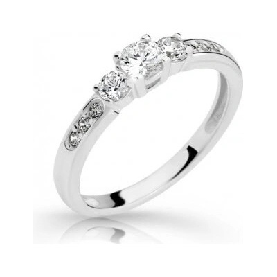 Cutie Jewellery Pôvabný prsteň z bieleho zlata so zirkónmi Z6806 2360 10 X 2