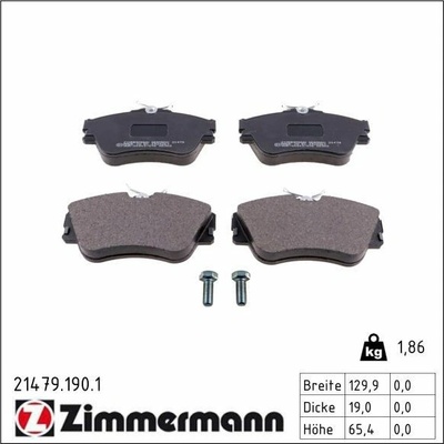 Sada brzdových platničiek kotúčovej brzdy ZIMMERMANN 21479.190.1