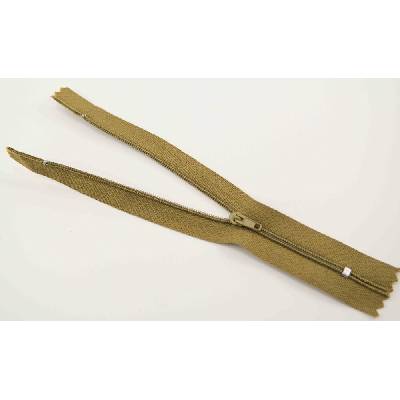 Nedeliteľný jemný plastový špirálový zips (veľkosť číslo 3) rôzne farby - dĺžka 12 cm - 60 cm 16 cm Zlatá khaki