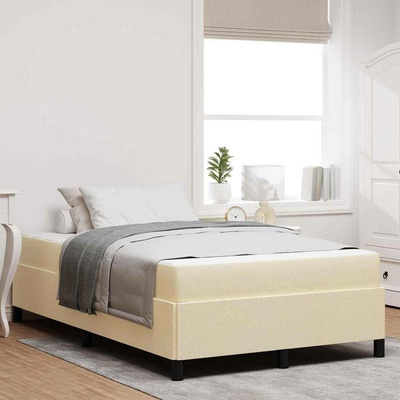 Postel s boxspringem Krémová 120 x 190 cm textil