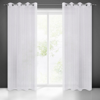 Takoy Dekorační záclona EMMA z látky protkávané stříbrnou nití-HF-48396 | 140 x 250 cm