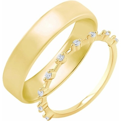 Eppi Eternity prsteň s diamantmi a pánsky komfortný prsteň Navin RW47156