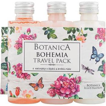Bohemia Gifts Botanica růže gel 75 ml + šampon 75 ml + mléko 75 ml dárková sada