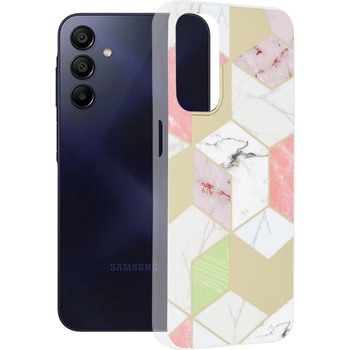 GKK Дамски Калъф за SAMSUNG A15, GKK Elegant Marble Case, Златист (5949419078703)