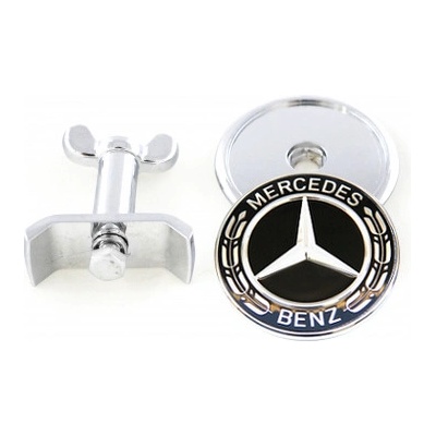 Znak na kapotu / Logo na kapotu Mercedes-Benz - černo stříbrný (45mm) EIC-107 – Zbozi.Blesk.cz