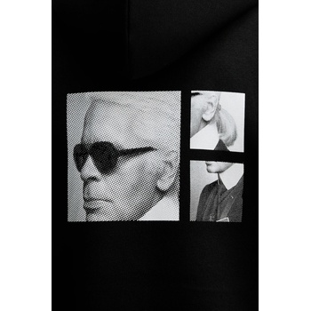 KARL LAGERFELD Суичър Karl Lagerfeld мъжки в черно с качулка с принт 554909.705116 (554909.705116)