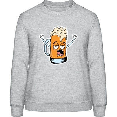 AWDis Sweat mikina Design Ilustrace pivní sklenice Šedivá šedá