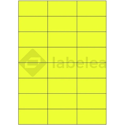 Labelea Samolepiace etikety 70x37 mm signálne farebné papierové, na hárku A4, pre laserovú tlač, Farba etikiet Signálna žltá, Počet hárkov v balení 100 EPY070037SY024S