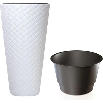 PlasticFuture Kvetináč Long Matuba biely, 30 cm