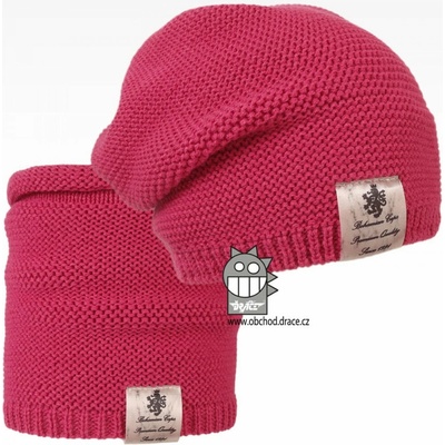 Dráče Čiapka pletená a nákrčník Colors set vzor 08 ružový melír