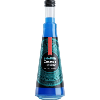 SHAKER Blue Curacao Metelka 17% 0,5 l (holá láhev)