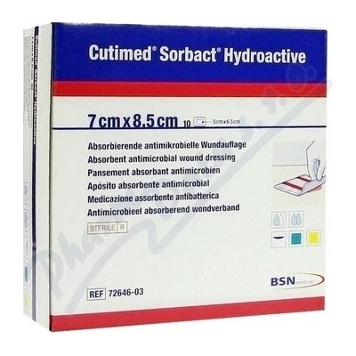 Cutimed Sorbact Hydro ant.hydroak.kr.7 x 8,5 cm 10 ks