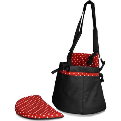 Iridog 2v1 Skippie 3 Batoh na psa černý s červeným puntíkem 30 x 38 x 23 cm