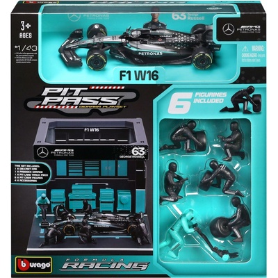 Bburago Mercedes AMG Petronas W16 2025 63 Russell Pit Pass Set 1:43