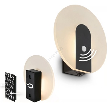 Briloner 3889015 - Презареждаема стенна LED лампа със сензор TARO LED/2, 5W/5V 1800 mAh черна (BL2173)