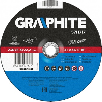 Graphite Brusný kotouč 230 x 6,4 x 22,2 mm 27 A24-S-BF 57H717