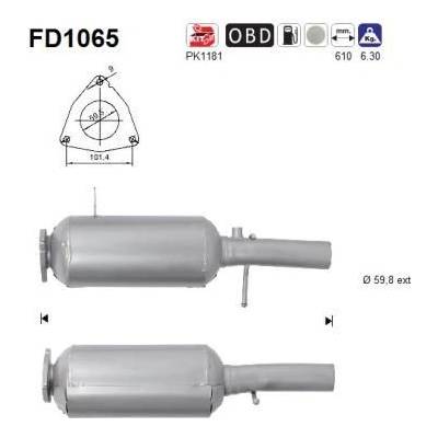 Filtr sazových částic, výfukový systém AS FD1065