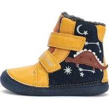 D.D.step Detské chlapčenské zimné topánky yellow W078-42928A svietiace v tme