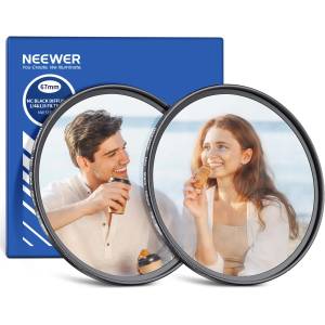 NEEWER 67mm 1/4 & 1/8 Black Diffusion Filter for a cinematic fog effect (2 Pack), multi-coated filter set for portrait photography, including storage case and cleaning cloth. - 10105486 (10105486)