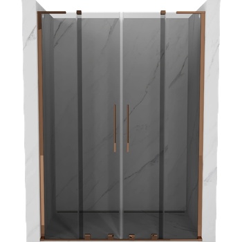 Mexen Velar L Duo плъзгащи се душ врати 140 см, графит, розово злато - 871-140-003-42-60 (871-140-003-42-60)