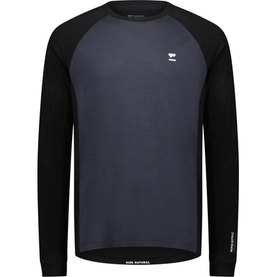 Mons Royale Мъжка фланелка с дълъг ръкав за колоездене Mons Royale Tarn Merino L/S Merino longsleeve - 9 Iron / Black (056-3550-0111)