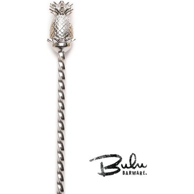 Barová lžička Cocktail Kingdom v nerezovém provedení s ananasem 33,5 cm