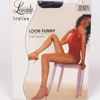 Image 1 of Дамски чорапогащник в черно с бял надпис - 20 den