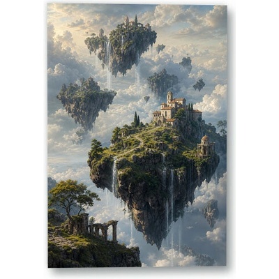 Plakát – Plovoucí skalní ostrovy s vodopády Bez rámu Ano Bez rámu 90 × 135 cm